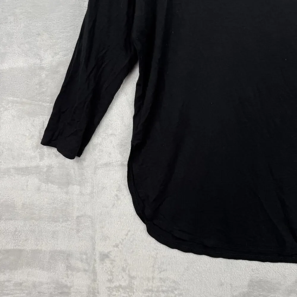 Aritzia Babaton Black 3/4 Sleeve Relaxed Fit Top Size XS Minimalist Essential - Picture 6 of 9